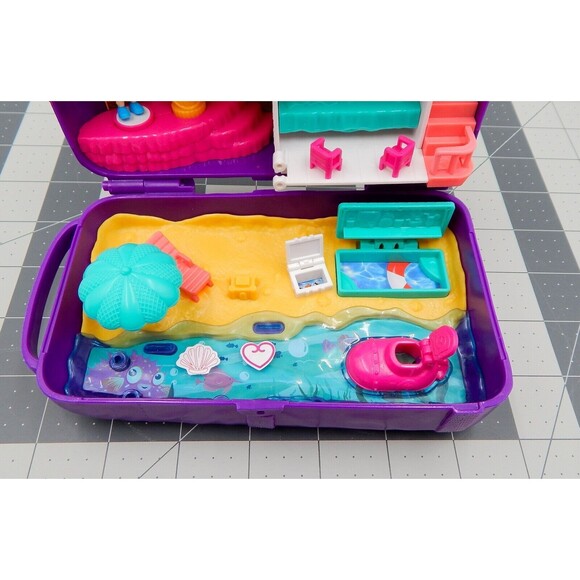 Polly Pocket Beach Vibes Hidden Places Backpack 2017 Mattel Boat Doll Suitcase - Picture 2 of 13